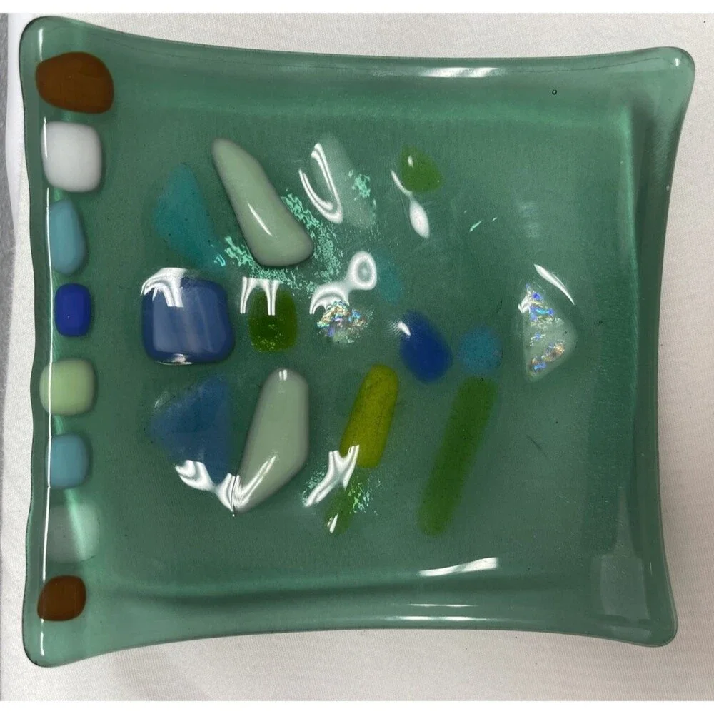 Fused Glass Trinket Dish 4.5